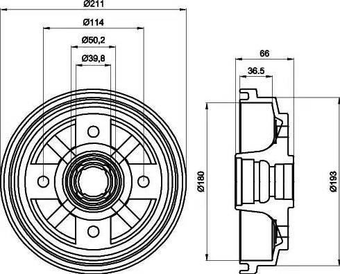 HELLA 8DT 355 302-011 - Tamburo freno www.autoricambi360.it