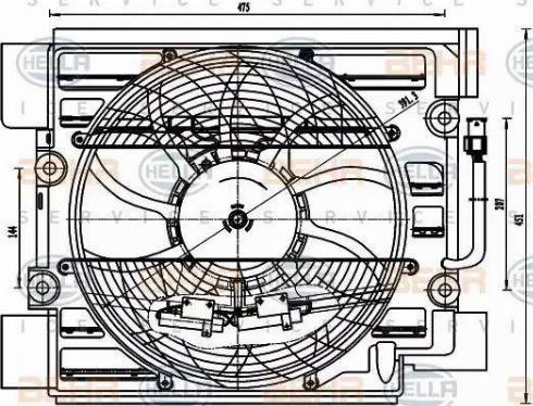 HELLA 8EW 351 040-101 - Ventola, Condensatore climatizzatore www.autoricambi360.it