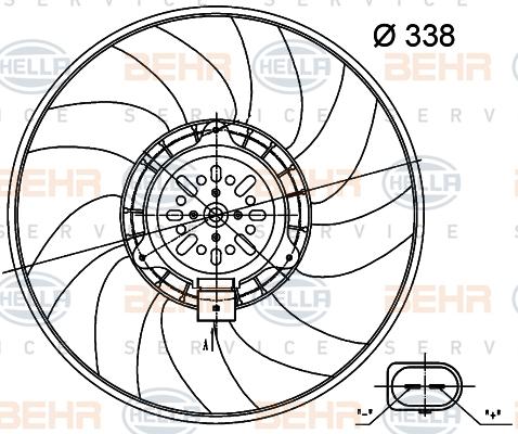 HELLA 8EW 351 000-484 - Ventola, Raffreddamento motore www.autoricambi360.it