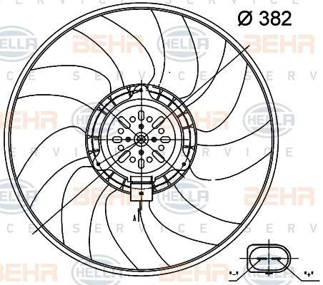 HELLA 8EW 351 000-474 - Ventola, Raffreddamento motore www.autoricambi360.it