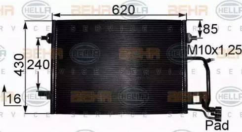 HELLA 8FC 351 038-421 - Condensatore, Climatizzatore www.autoricambi360.it