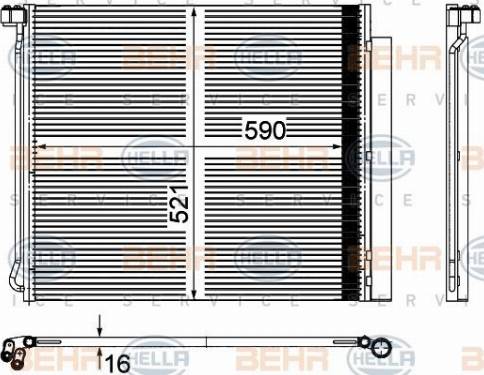 HELLA 8FC 351 100-704 - Condensatore, Climatizzatore www.autoricambi360.it