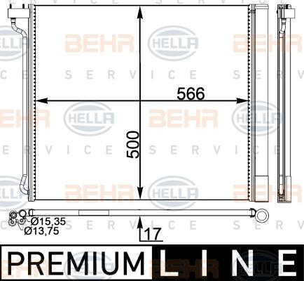 HELLA 8FC 351 100-701 - Condensatore, Climatizzatore www.autoricambi360.it