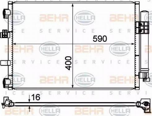 HELLA 8FC 351 344-554 - Condensatore, Climatizzatore www.autoricambi360.it