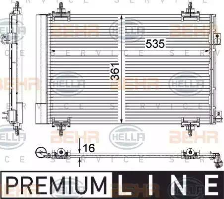 HELLA 8FC 351 309-351 - Condensatore, Climatizzatore www.autoricambi360.it