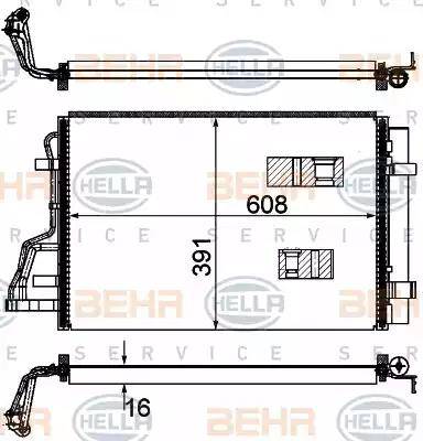 HELLA 8FC 351 318-444 - Condensatore, Climatizzatore www.autoricambi360.it