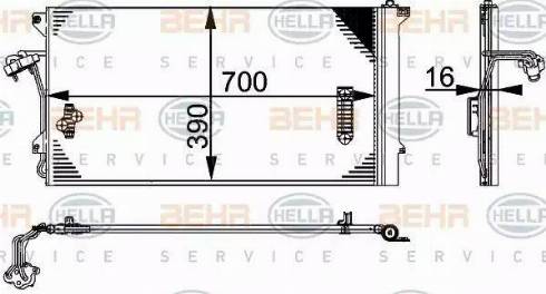HELLA 8FC 351 317-464 - Condensatore, Climatizzatore www.autoricambi360.it