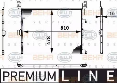 HELLA 8FC 351 317-661 - Condensatore, Climatizzatore www.autoricambi360.it