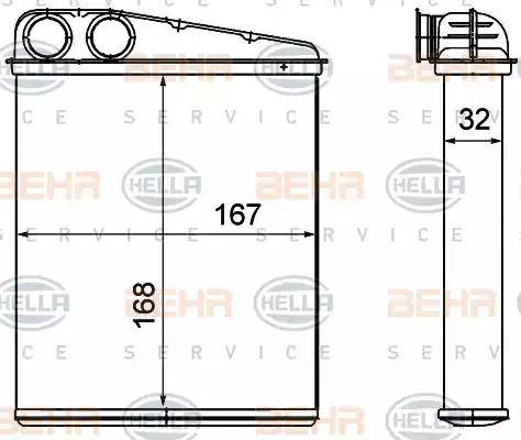 HELLA 8FH 351 000-641 - Scambiatore calore, Riscaldamento abitacolo www.autoricambi360.it
