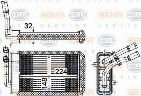 HELLA 8FH 351 002-141 - Scambiatore calore, Riscaldamento abitacolo www.autoricambi360.it