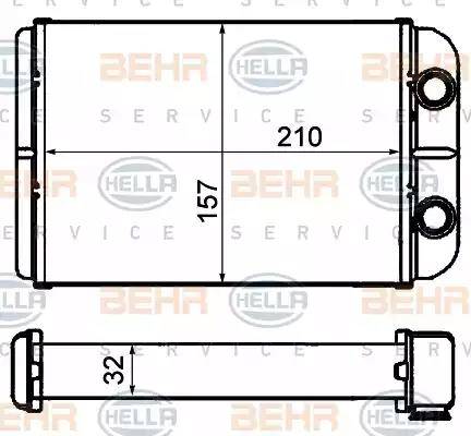 HELLA 8FH 351 308-231 - Scambiatore calore, Riscaldamento abitacolo www.autoricambi360.it