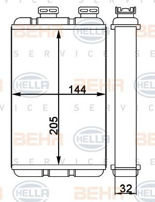 HELLA 8FH 351 311-324 - Scambiatore calore, Riscaldamento abitacolo www.autoricambi360.it