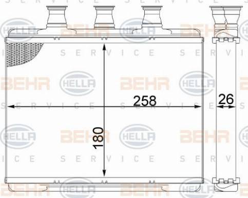 HELLA 8FH 351 311-214 - Scambiatore calore, Riscaldamento abitacolo www.autoricambi360.it