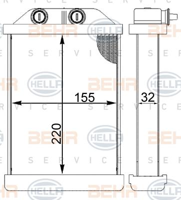 HELLA 8FH 351 331-444 - Scambiatore calore, Riscaldamento abitacolo www.autoricambi360.it