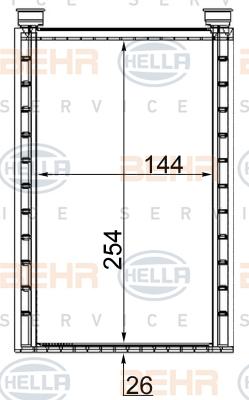 HELLA 8FH 351 331-734 - Scambiatore calore, Riscaldamento abitacolo www.autoricambi360.it