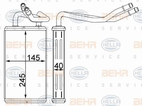 HELLA 8FH 351 333-044 - Scambiatore calore, Riscaldamento abitacolo www.autoricambi360.it