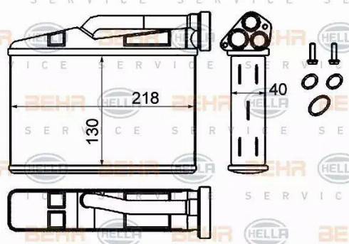 HELLA 8FH 351 333-204 - Scambiatore calore, Riscaldamento abitacolo www.autoricambi360.it