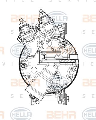 HELLA 8FK 351 009-471 - Compressore, Climatizzatore www.autoricambi360.it