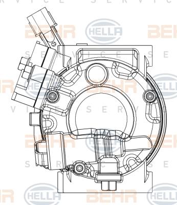 HELLA 8FK 351 008-061 - Compressore, Climatizzatore www.autoricambi360.it