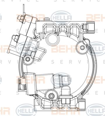 HELLA 8FK 351 008-211 - Compressore, Climatizzatore www.autoricambi360.it
