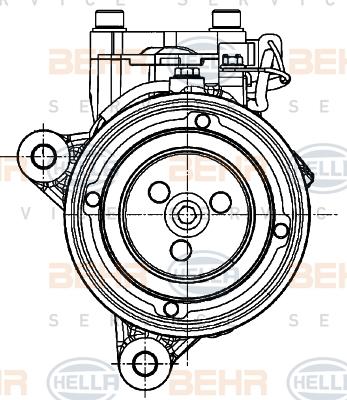 HELLA 8FK 351 007-231 - Compressore, Climatizzatore www.autoricambi360.it