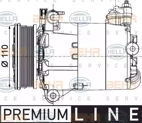 HELLA 8FK 351 334-351 - Compressore, Climatizzatore www.autoricambi360.it