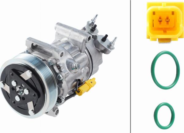 HELLA 8FK 366 200-691 - Compressore, Climatizzatore www.autoricambi360.it