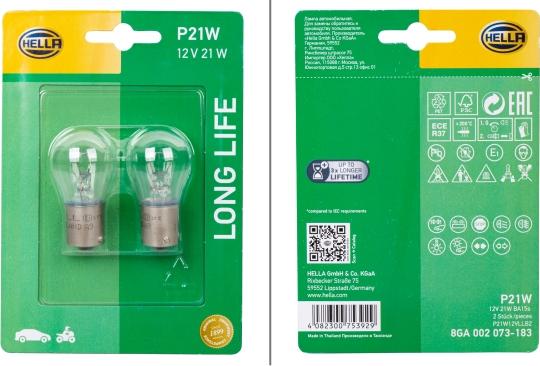 HELLA 8GA002073-183 - Lampadina, Indicatore direzione www.autoricambi360.it