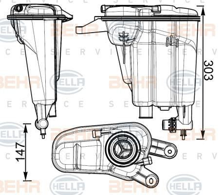 HELLA 8MA 376 741-764 - Serbatoio compensazione, Refrigerante www.autoricambi360.it