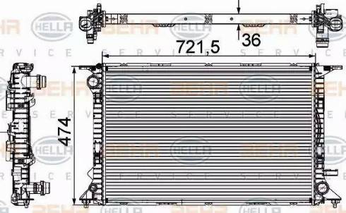 HELLA 8MK 376 745-644 - Radiatore, Raffreddamento motore www.autoricambi360.it