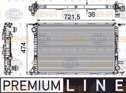 HELLA 8MK 376 745-641 - Radiatore, Raffreddamento motore www.autoricambi360.it