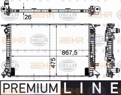 HELLA 8MK 376 745-631 - Radiatore, Raffreddamento motore www.autoricambi360.it