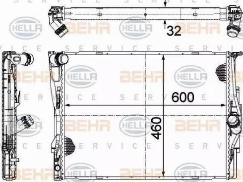 HELLA 8MK 376 754-044 - Radiatore, Raffreddamento motore www.autoricambi360.it