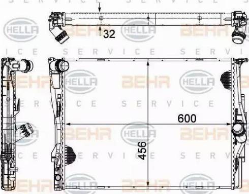 HELLA 8MK 376 754-054 - Radiatore, Raffreddamento motore www.autoricambi360.it