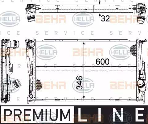 HELLA 8MK 376 754-001 - Radiatore, Raffreddamento motore www.autoricambi360.it