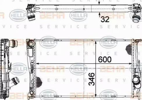 HELLA 8MK 376 754-024 - Radiatore, Raffreddamento motore www.autoricambi360.it