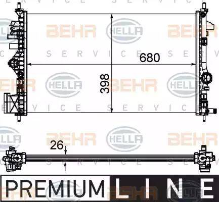 HELLA 8MK 376 754-351 - Radiatore, Raffreddamento motore www.autoricambi360.it