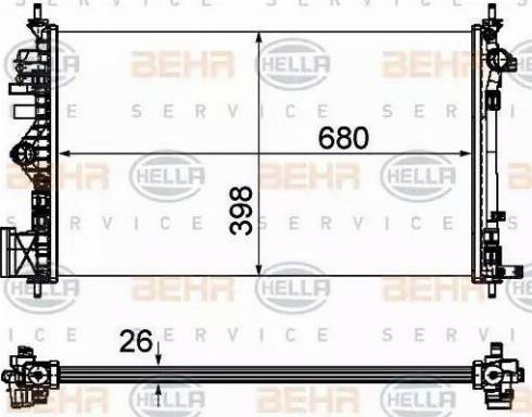 HELLA 8MK 376 754-331 - Radiatore, Raffreddamento motore www.autoricambi360.it