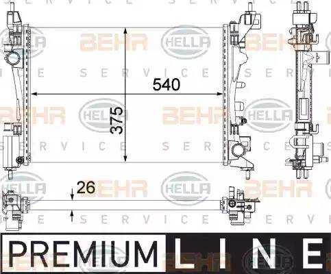HELLA 8MK 376 756-321 - Radiatore, Raffreddamento motore www.autoricambi360.it