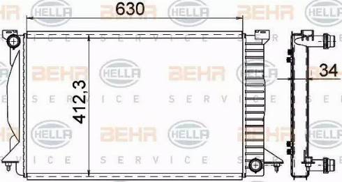 HELLA 8MK 376 766-334 - Radiatore, Raffreddamento motore www.autoricambi360.it