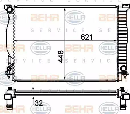 HELLA 8MK 376 766-321 - Radiatore, Raffreddamento motore www.autoricambi360.it