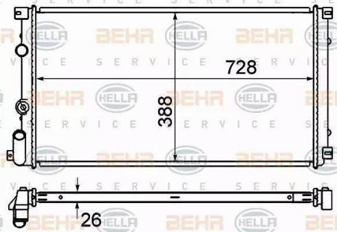 HELLA 8MK 376 700-654 - Radiatore, Raffreddamento motore www.autoricambi360.it