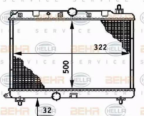 HELLA 8MK 376 708-591 - Radiatore, Raffreddamento motore www.autoricambi360.it