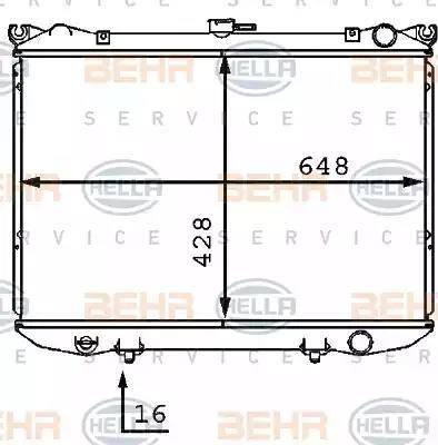 HELLA 8MK 376 707-561 - Radiatore, Raffreddamento motore www.autoricambi360.it