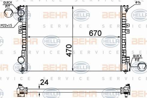 HELLA 8MK 376 719-235 - Radiatore, Raffreddamento motore www.autoricambi360.it