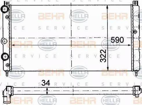 HELLA 8MK 376 714-594 - Radiatore, Raffreddamento motore www.autoricambi360.it