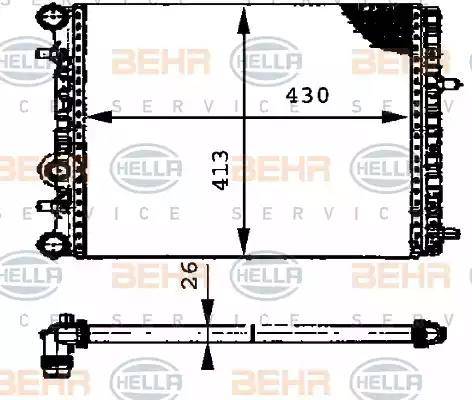 HELLA 8MK 376 716-234 - Radiatore, Raffreddamento motore www.autoricambi360.it