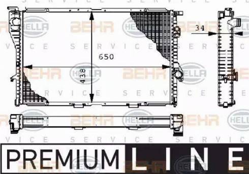 HELLA 8MK 376 711-111 - Radiatore, Raffreddamento motore www.autoricambi360.it