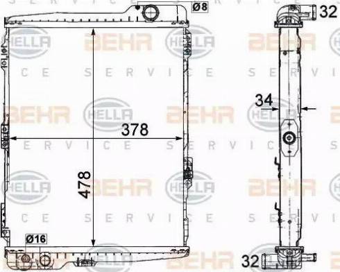 HELLA 8MK 376 711-274 - Radiatore, Raffreddamento motore www.autoricambi360.it