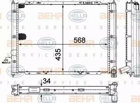 HELLA 8MK 376 713-634 - Radiatore, Raffreddamento motore www.autoricambi360.it
